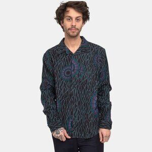 Stussy Spider Web Print Flannel Shirt L Mall Goth Streetwear Button Up Stüssy